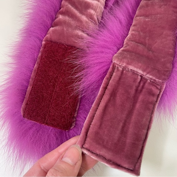 Vintage Genuine Dyed Fox Fur Velcro Scarf Headband Collar - Picture 12 of 12